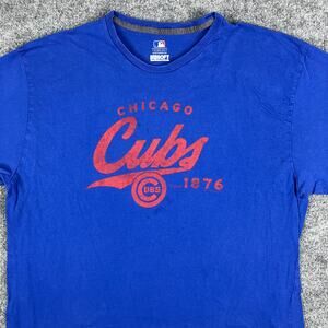 Chicago Cubs Ring Spun T-Shirt Mens 2XL Blue MLB Graphic 1876 Short Sleeve